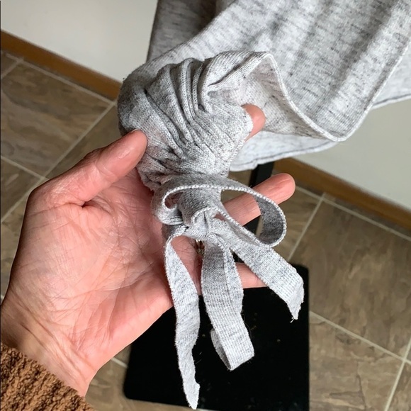 Zara Scoopneck Lace Tie Grey Top Size Small - Picture 5 of 8